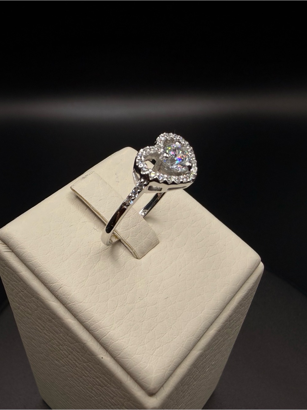 Heart Shaped Sterling Silver Ring w/ CZ